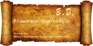 Biswanger Domicián névjegykártya